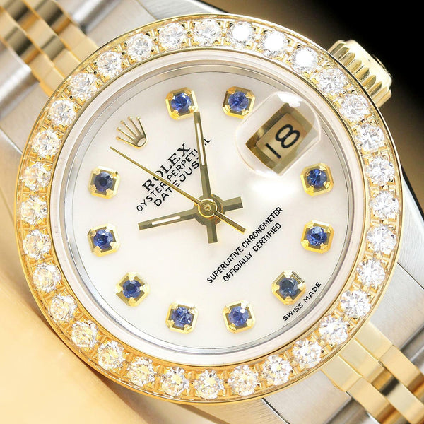 SALE! ROLEX LADIES SAPPHIRE 18K GOLD WATCH