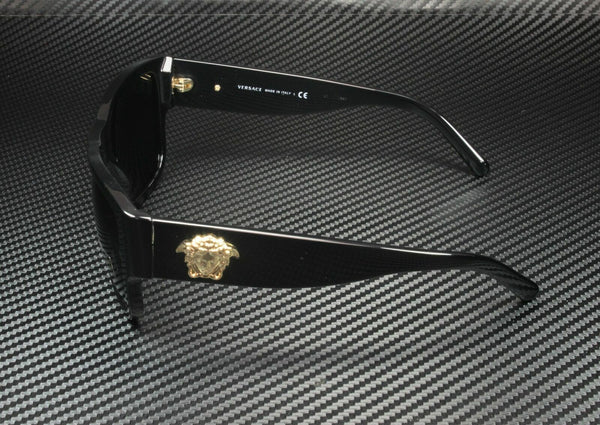 Versace Men's Black Gold Emblem Sunglasses